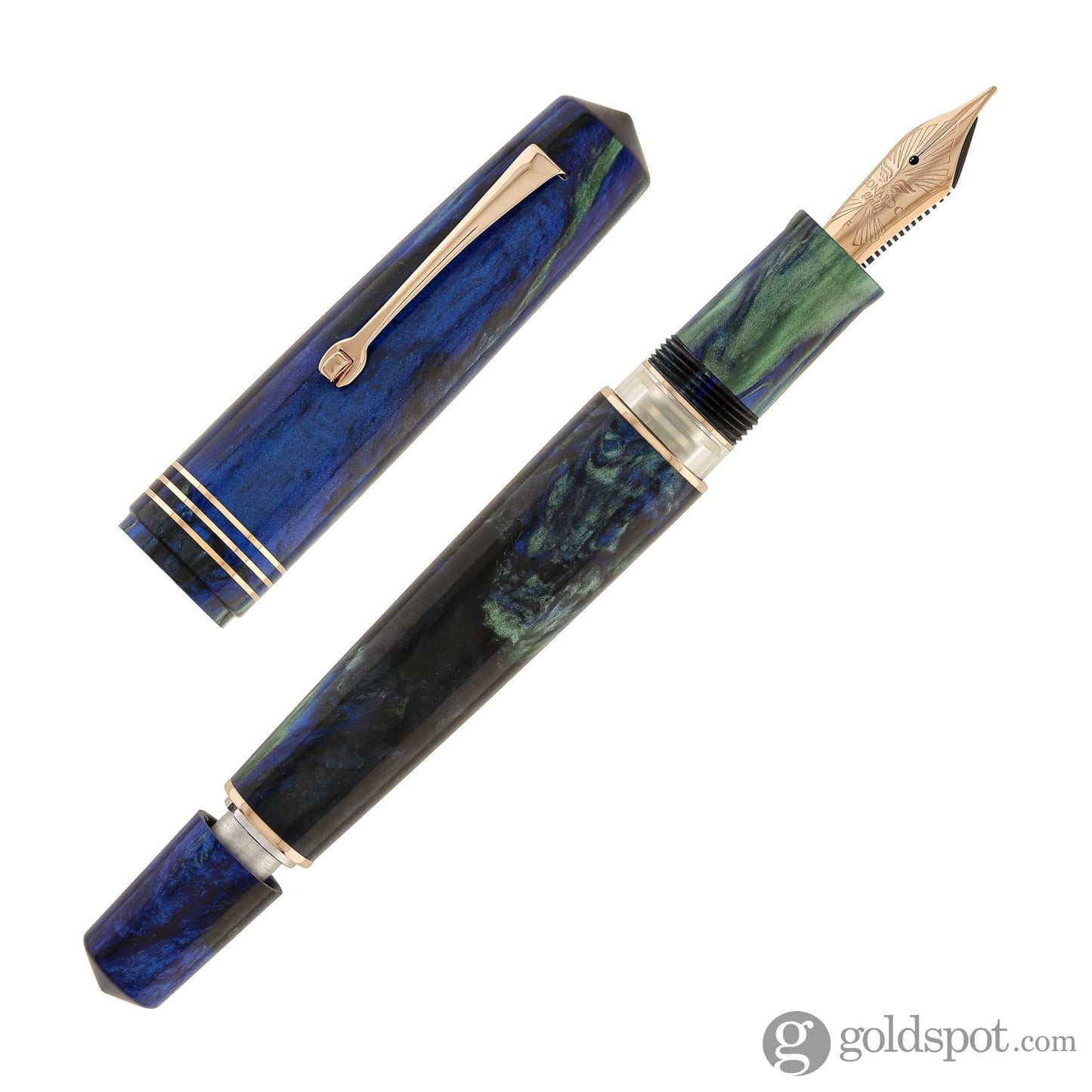 Leonardo Momento Zero Grande 2.0 Fountain Pen in Fiordaliso Blue with Rose Gold Trim Fountain Pen