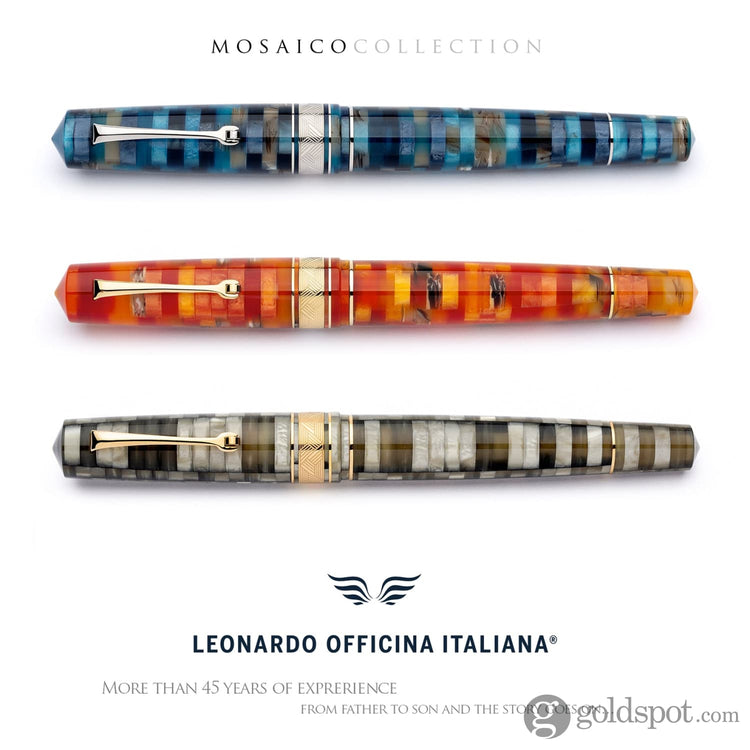 Leonardo Mosaico Fountain Pen in Chiaroscuro 14kt Gold Nib Fountain Pen