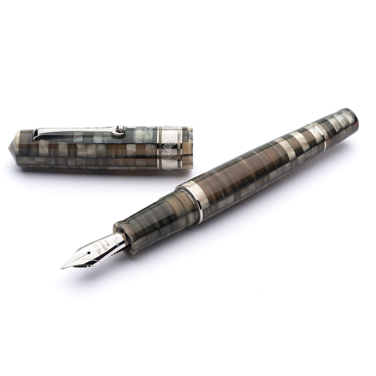 Leonardo Mosaico Fountain Pen in Chiaroscuro Stainless Steel Nib Fountain Pen