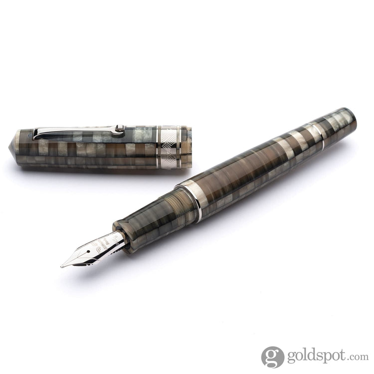 Leonardo Mosaico Fountain Pen in Chiaroscuro Stainless Steel Nib 1.1mm Stub / Silver Fountain Pen