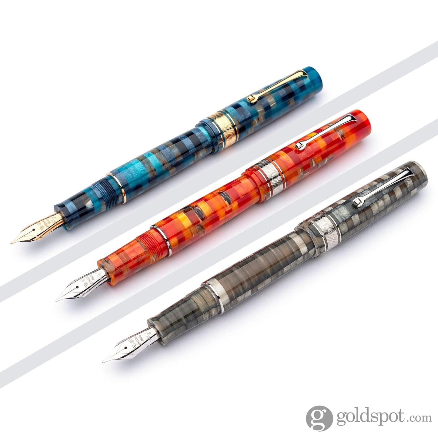 Leonardo Mosaico Fountain Pen in Chiaroscuro Stainless Steel Nib Fountain Pen