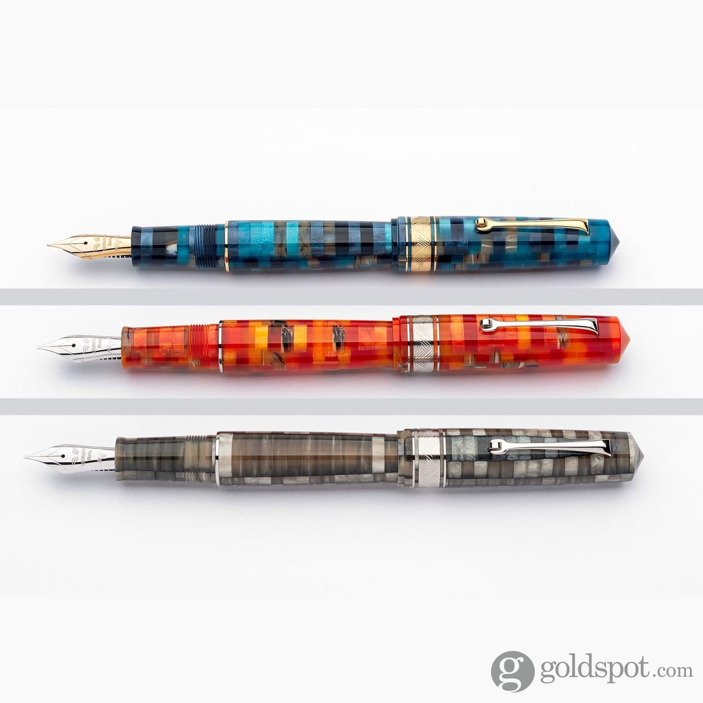 Leonardo Mosaico Fountain Pen in Chiaroscuro Stainless Steel Nib Fountain Pen