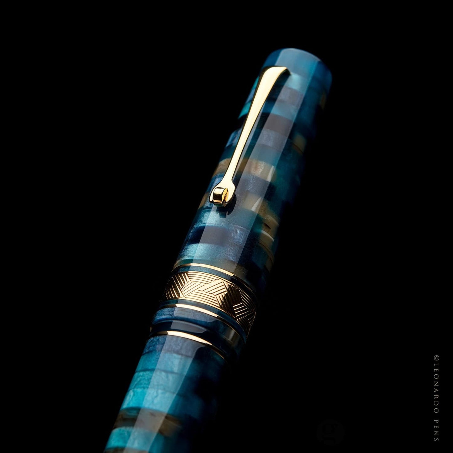 Leonardo Mosaico Fountain Pen in Hawaii Stainless Steel Nib Fountain Pen