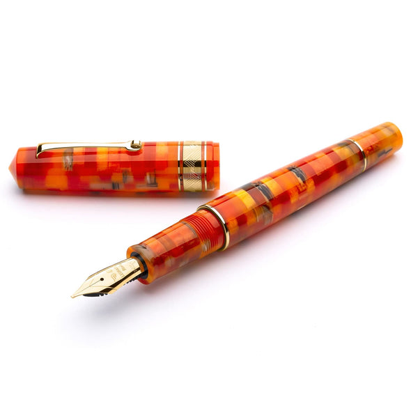 Leonardo Mosaico Fountain Pen in Mango 14kt Gold Nib Fountain Pen