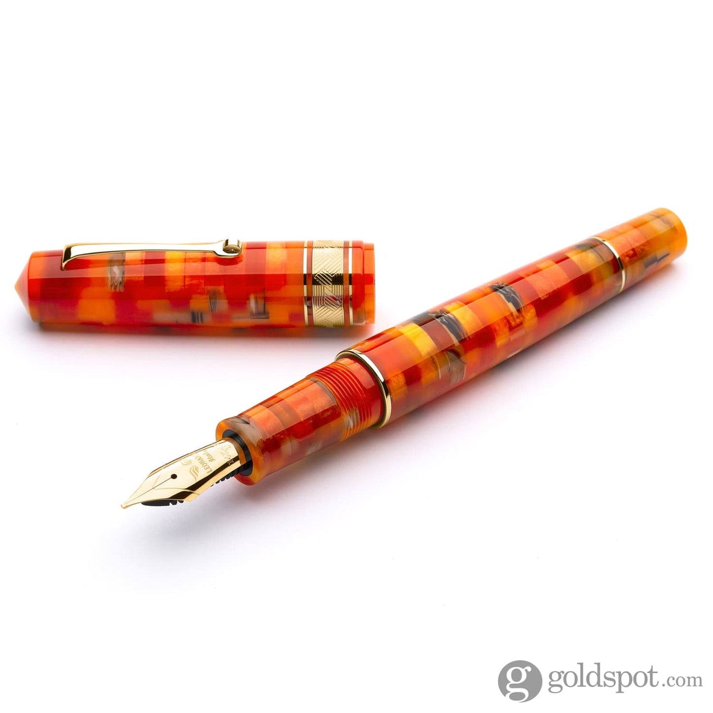 Leonardo Mosaico Fountain Pen in Mango Stainless Steel Nib Fine / Gold Fountain Pen