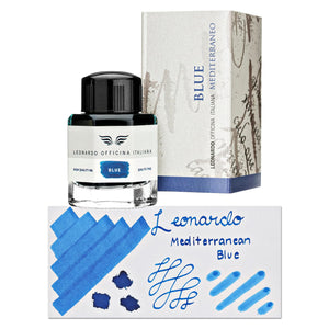 Leonardo Officina Bottled Ink in Mediterranean Blue - 40 mL Bottled Ink