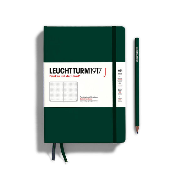 Leuchtturm 1917 Hardcover Dot Grid Notebook in Forest Green - A5