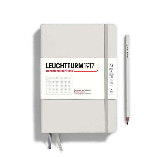 Leuchtturm 1917 Hardcover Dot Grid Notebook in Light Grey - A5