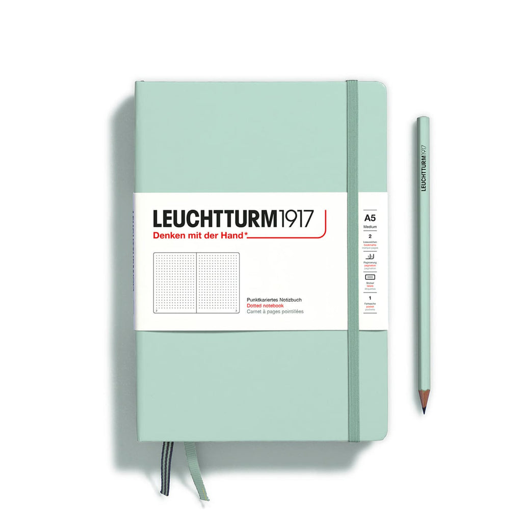 Leuchtturm 1917 Hardcover Dot Grid Notebook in Mint Green - A5 Notebooks Journals