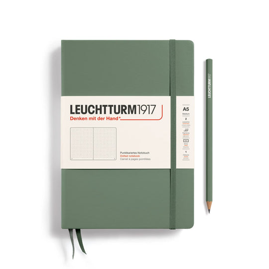 Leuchtturm 1917 Hardcover Dot Grid Notebook in Olive - A5