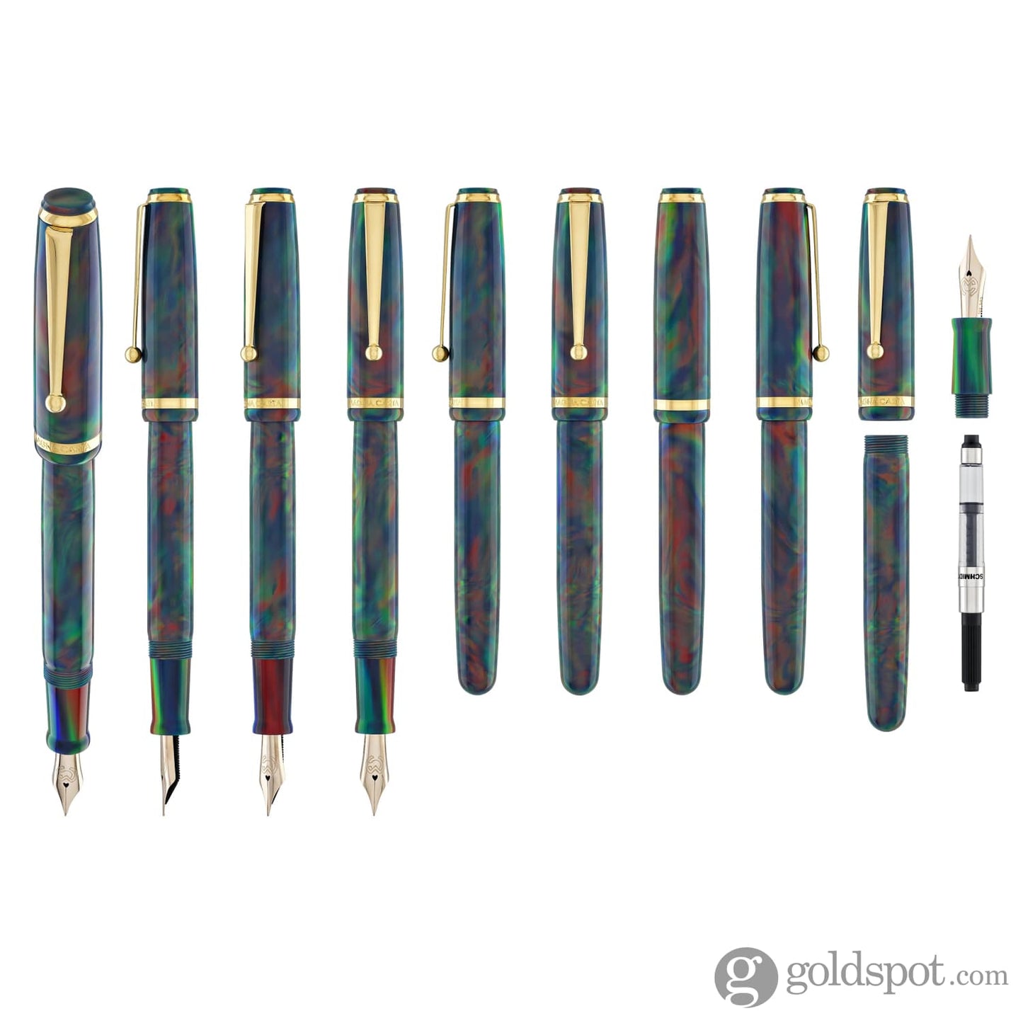 Magna Carta MAG 650 Fountain Pen in Oparex Lava Black - 14kt Gold Flex Nib Fountain Pen