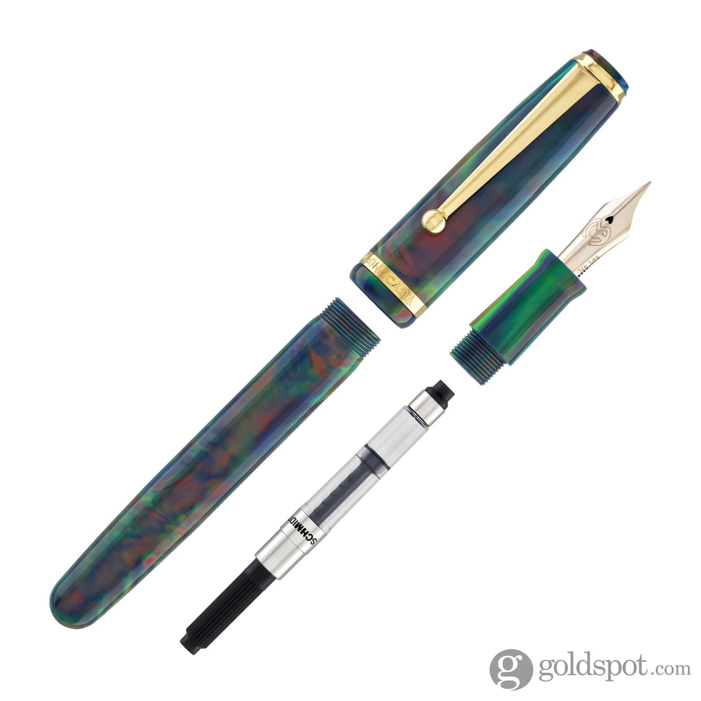 Magna Carta MAG 650 Fountain Pen in Oparex Lava Black - 14kt Gold Flex Nib Fountain Pen