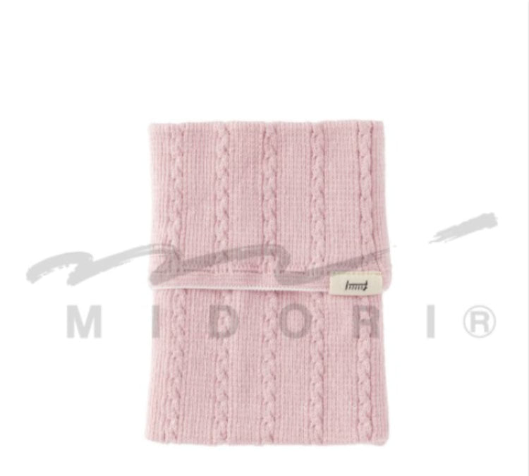 Midori Knitted Book Band with Pockets A6 to B6 in Baby Pink Accessories