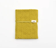 Midori Knitted Book Band with Pockets A6 to B6 in Lime Yellow