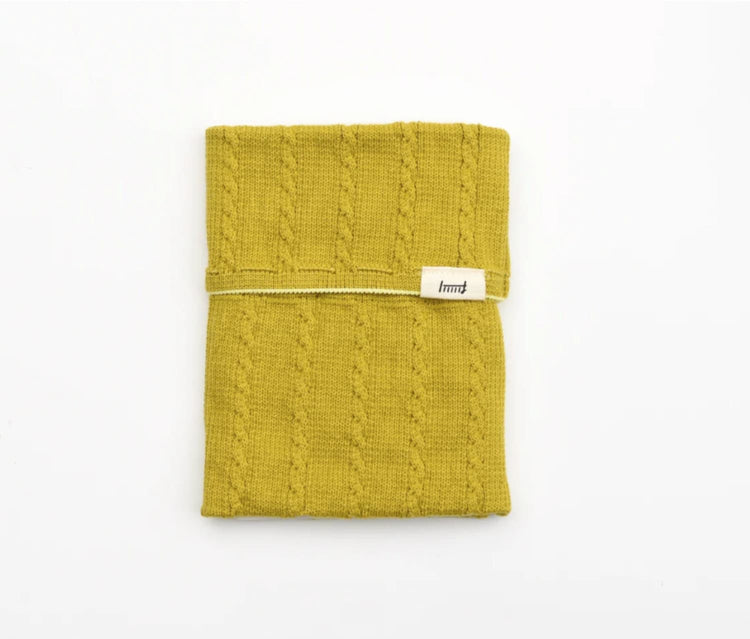 Midori Knitted Book Band with Pockets A6 to B6 in Lime Yellow Accessories