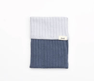 Midori Knitted Book Band with Pockets A6 to B6 in Two-tone Blue Light
