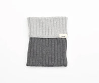 Midori Knitted Book Band with Pockets A6 to B6 in Two-tone Gray