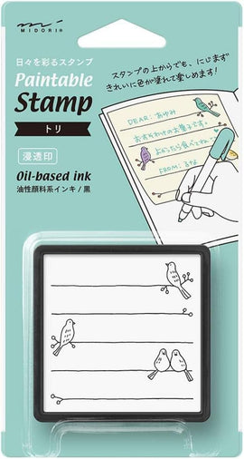 Midori Paintable Stamp Pre-Inked in Bird
