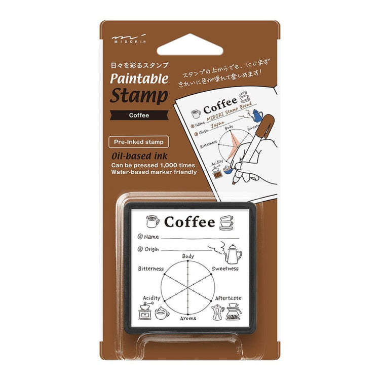Midori Paintable Stamp Pre-Inked in Coffee Accessories