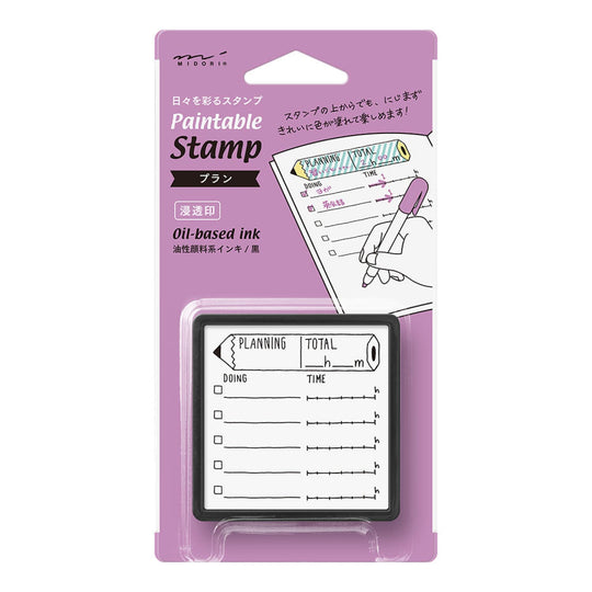Midori Paintable Stamp Pre-Inked in Planning