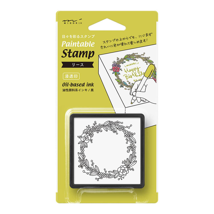 Midori Paintable Stamp Pre-Inked in Wreath Accessories