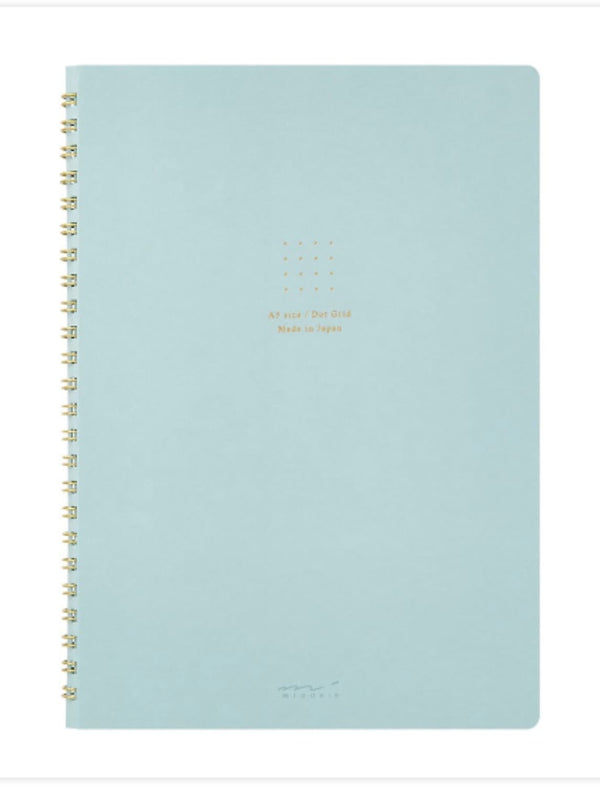 Midori Soft Color Ring A5 Notebook in Blue - Dot Grid Accessories