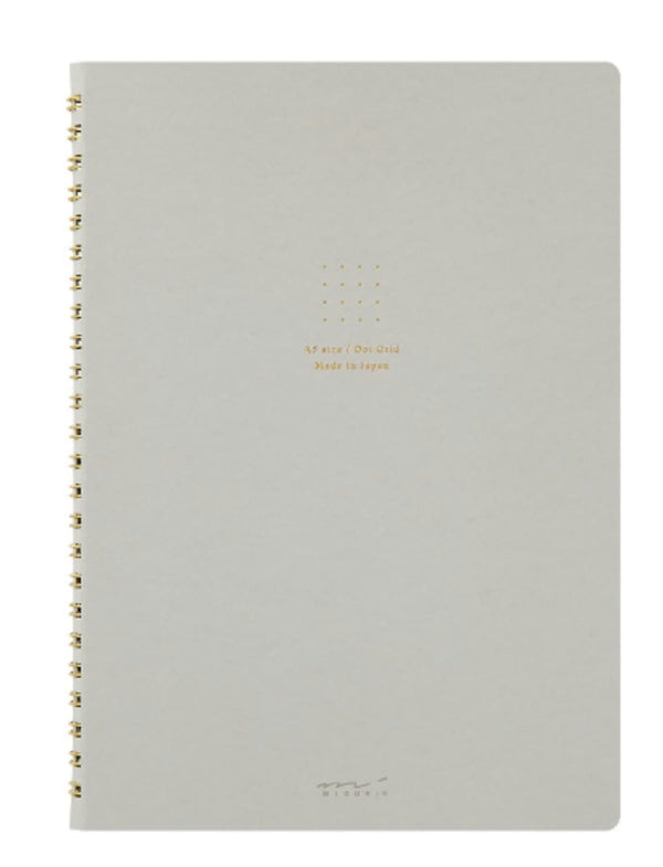 Midori Soft Color Ring A5 Notebook in Gray - Dot Grid Accessories