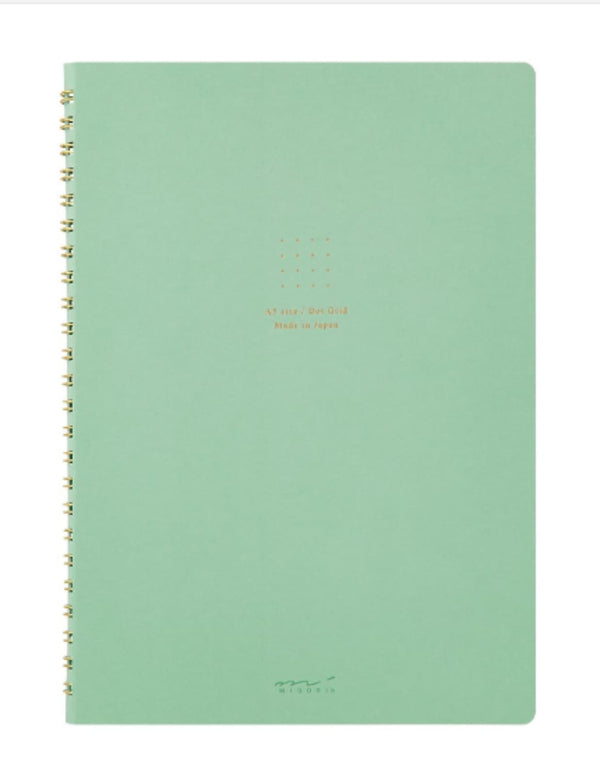Midori Soft Color Ring A5 Notebook in Green - Dot Grid Accessories