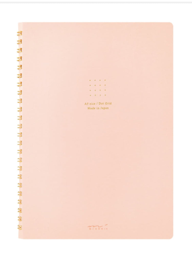 Color Coding Soft Ring Notebook Midori Soft Color Ring A5 Notebook in Pink - Dot Grid - Goldspot Pens