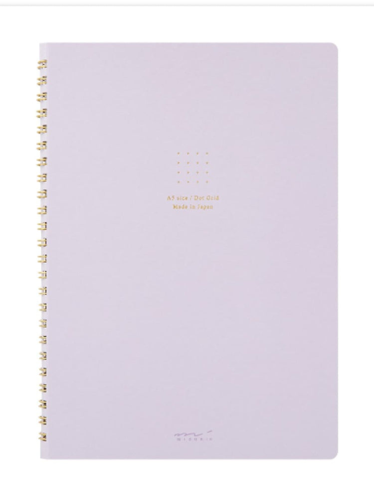 Midori Soft Color Ring A5 Notebook in Purple - Dot Grid Accessories