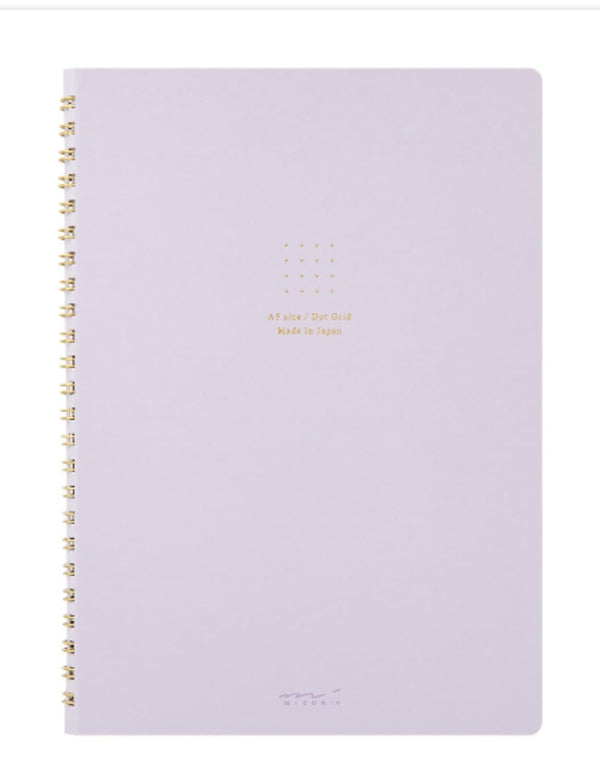 Midori Soft Color Ring A5 Notebook in Purple - Dot Grid Accessories