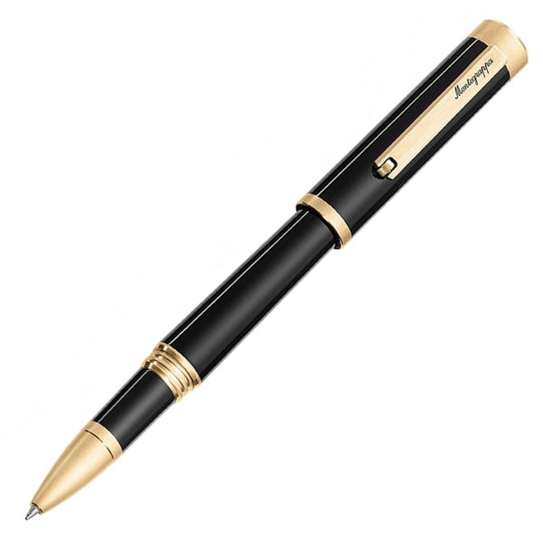 Montegrappa Zero Rollerball Pen in Black and Gold Rollerball Pen