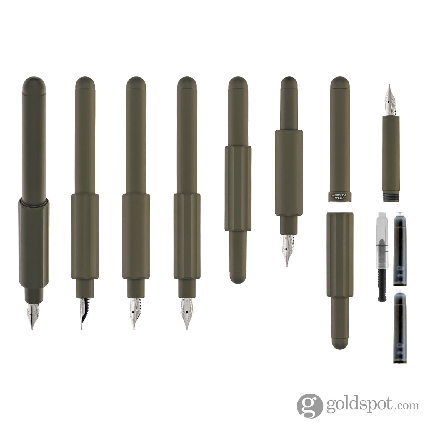 Monteverde Axis Fountain Pen in Olive Fountain Pen