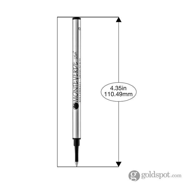 Monteverde Ceramic Metal Tube Rollerball Refill in Black Rollerball Refills
