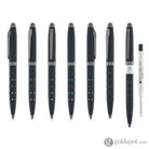 Monteverde Illusia Gel Pen in Diamond Shapes Black Matte with Gunmetal Trim Gel Pen
