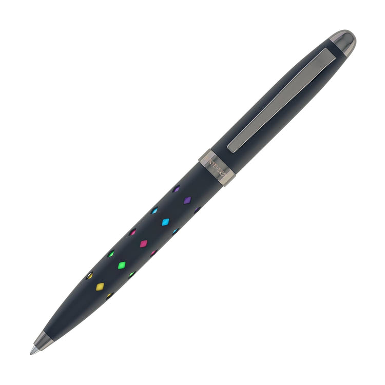 Monteverde Illusia Gel Pen in Diamond Shapes Black Matte with Gunmetal Trim Gel Pen
