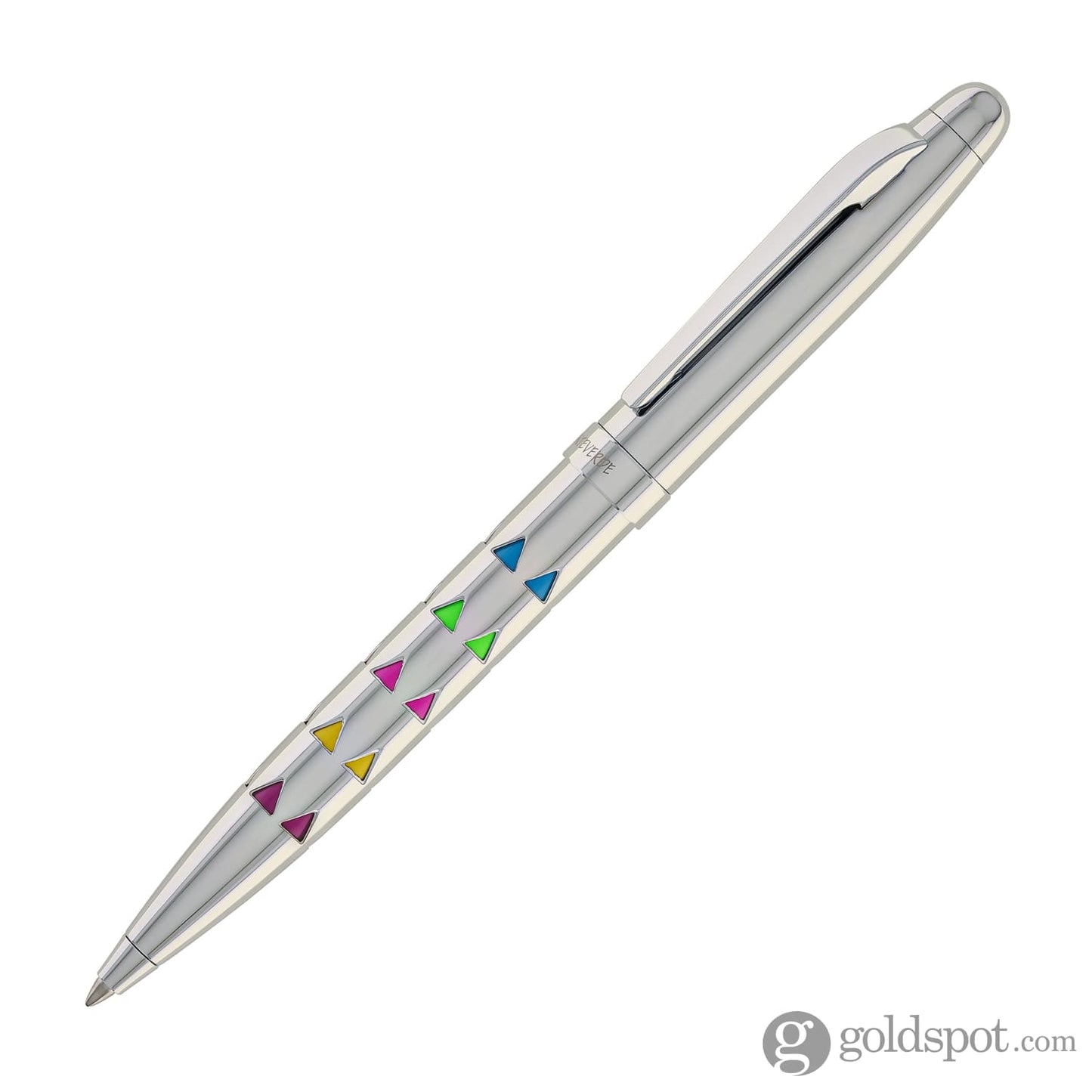 Monteverde Illusia Gel Pen in Triangle Shapes Chrome with Chrome Trim Gel Pen