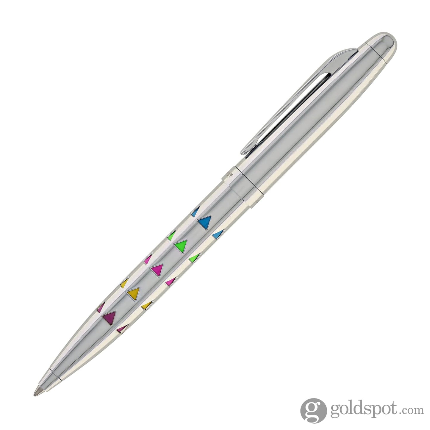 Monteverde Illusia Gel Pen in Triangle Shapes Chrome with Chrome Trim Gel Pen