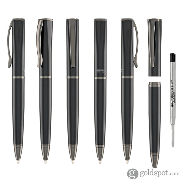 Monteverde Impressa Ballpoint Pen in Black with Gunmetal Trim Ballpoint Pens