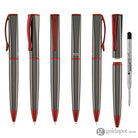 Monteverde Impressa Ballpoint Pen in Gunmetal with Red Trim Ballpoint Pens