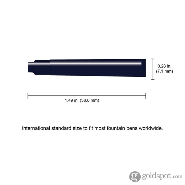 Monteverde Ink Cartridges International Size in Blue/Black - Pack of 6 Fountain Pen Cartridges