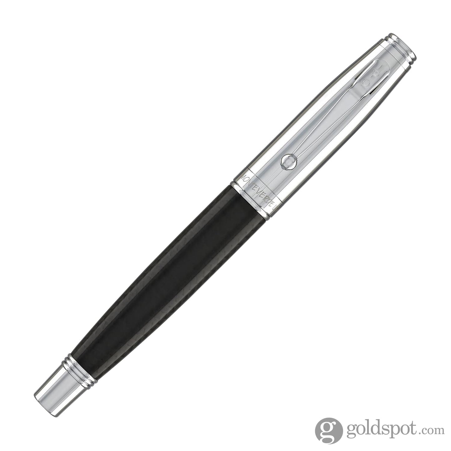 Monteverde Invincia Fountain Pen in Chrome & Carbon Fiber - Medium Point Fountain Pen