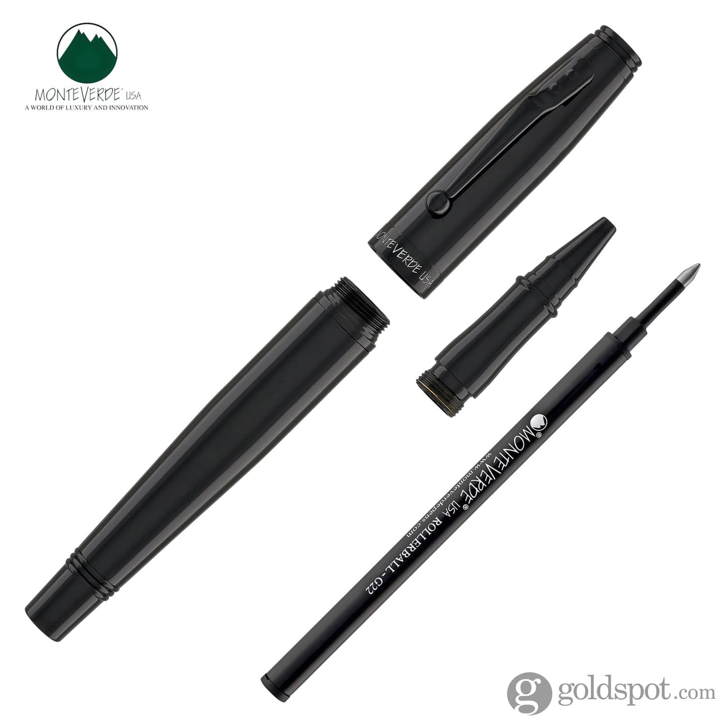 Monteverde Invincia Rollerball Pen in Stealth Black Rollerball Pen