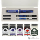 Monteverde Monza 3 Fountain Pen Set in Blue - M F Omniflex Nibs