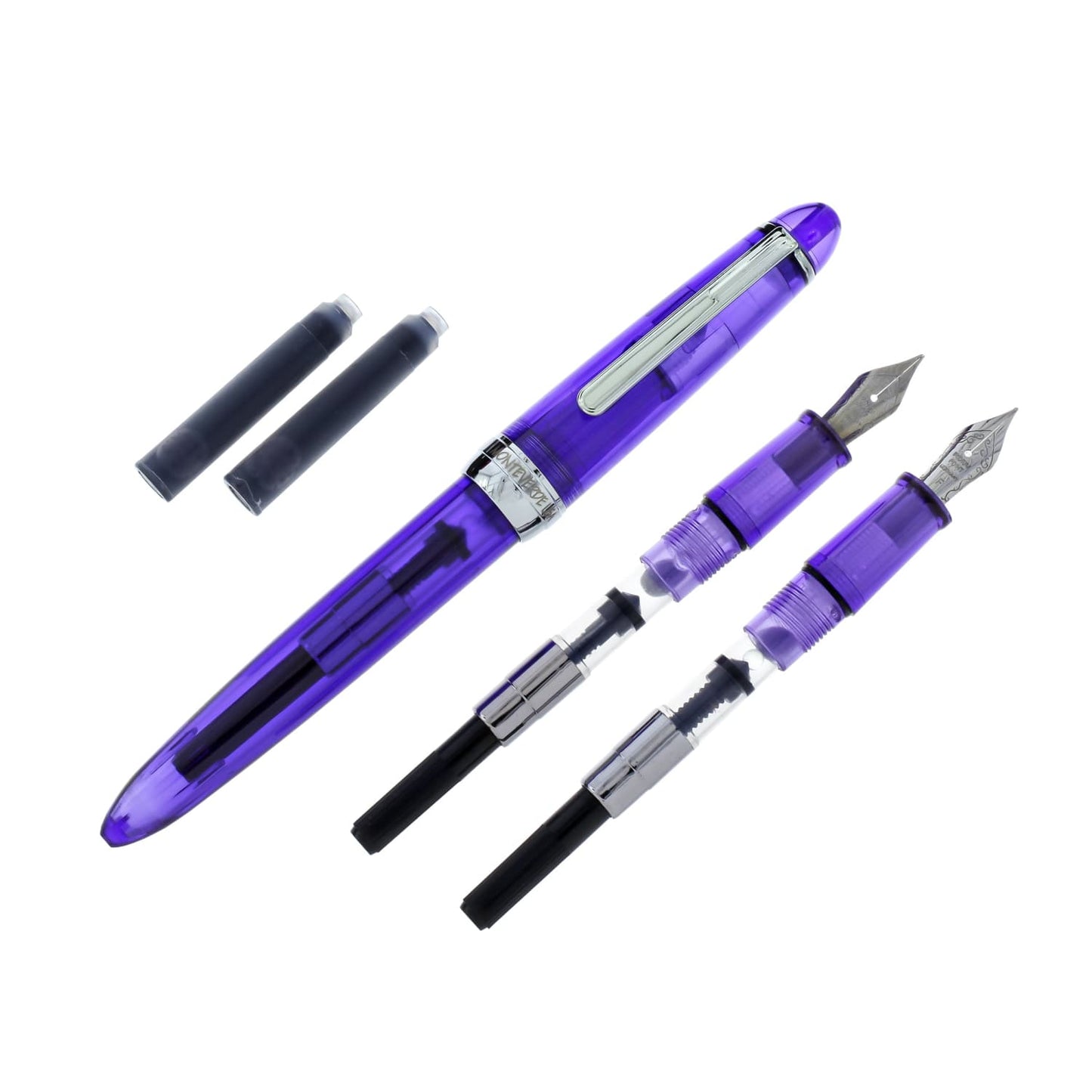 Monteverde Monza Fountain Pen in Purple - Fine Medium and Omniflex Nibs Pack of 3