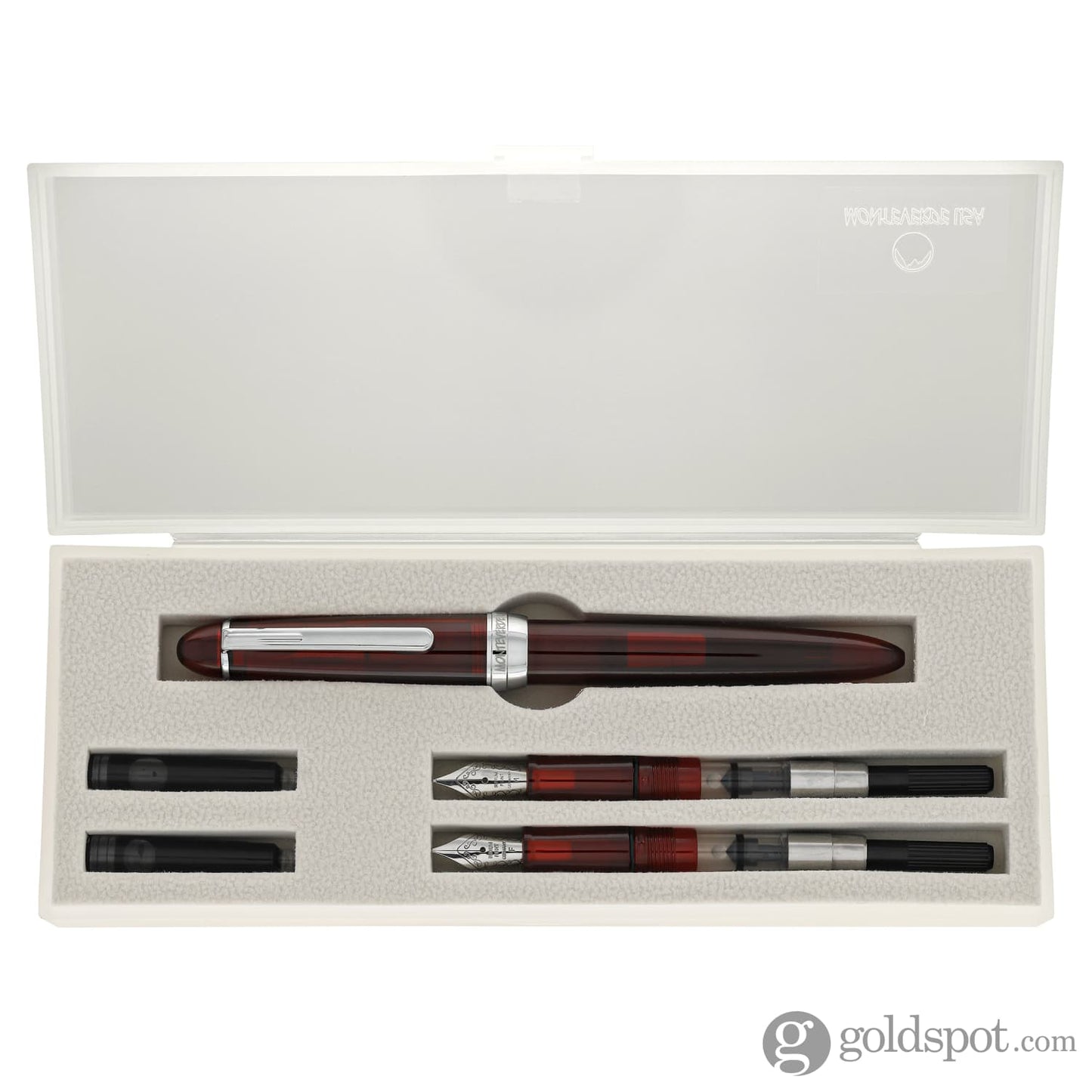Monteverde Monza Fountain Pen in Red - Fine Medium and Omniflex Nibs Pack of 3