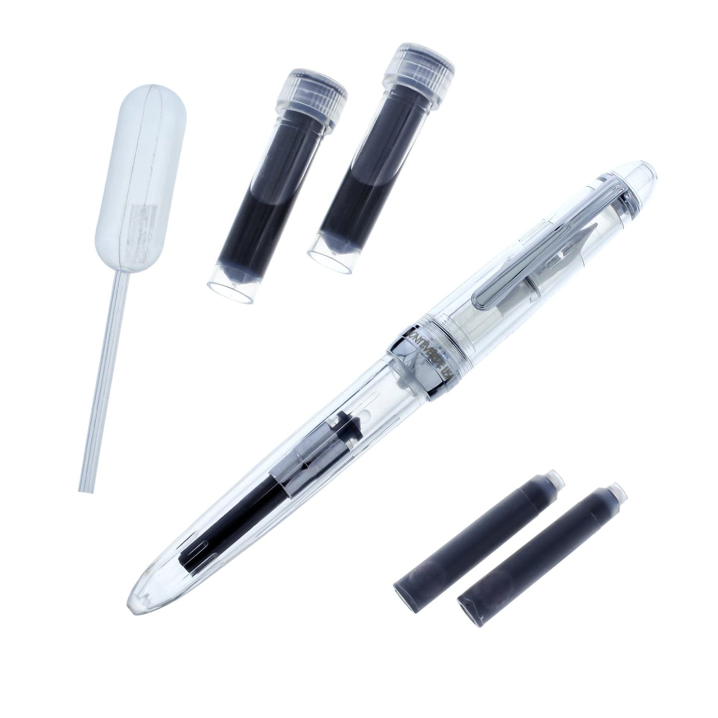 Monteverde Monza ID Fountain Pen in Clear - Flex Nib