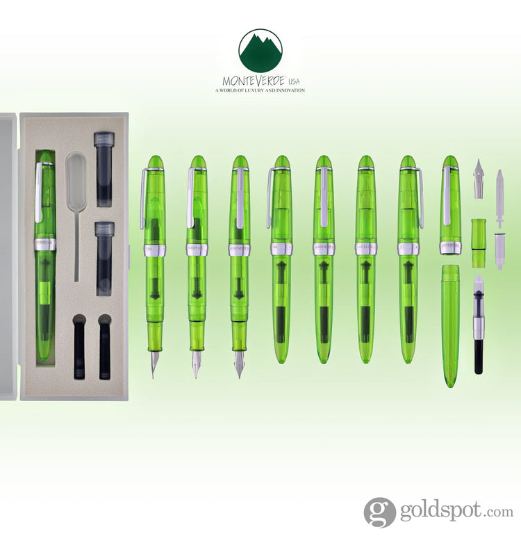 Monteverde Monza ID Fountain Pen in Green - Flex Nib