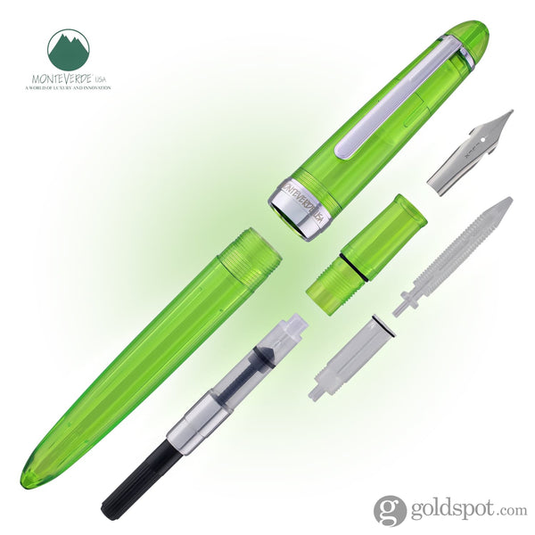 Monteverde Monza ID Fountain Pen in Green Set - Flex Nib