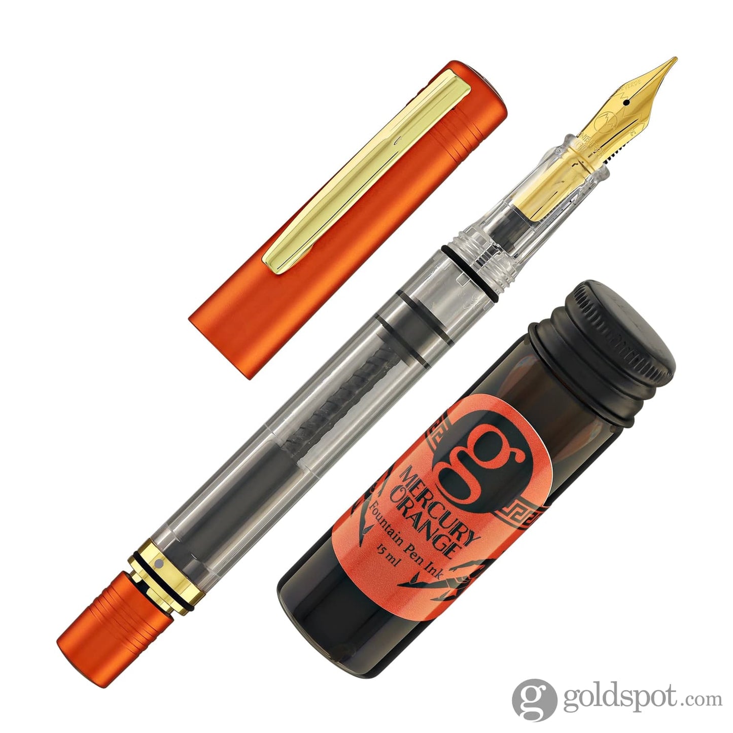 Monteverde MP1 Fountain Pen in Mercury Orange with 15ml Bottled Ink Fountain Pen